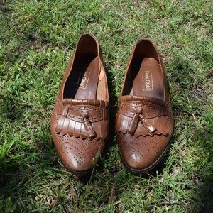90's Hunt Club tassel leather brogues brown Size 6